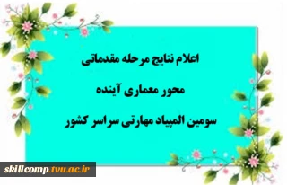 نتایج مرحله مقدماتی محور معماری در سومین المپیاد مهارتی دانشجویان سراسر کشور